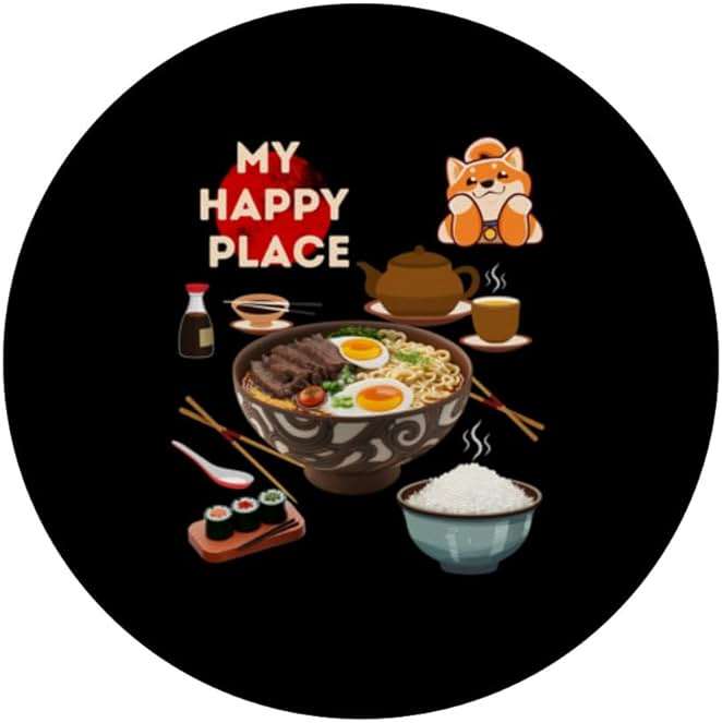 Japanese Ramen Noodle Soup Bowl Sushi Meal Lovers Gifts PopSockets Standard PopGrip - Image 3
