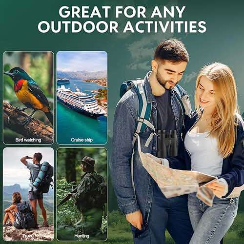 Occer 12x50 Bird Watching Binoculars for Adults - High Powered Binoculars with Clear Image - Easy Focus HD Binocular for Cruise Ship Hunting Travel Concert Stargazing Birthday Gift for Men - Image 6