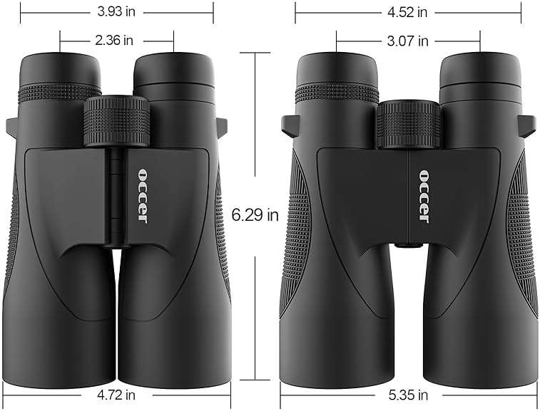 Occer 12x50 Bird Watching Binoculars for Adults - High Powered Binoculars with Clear Image - Easy Focus HD Binocular for Cruise Ship Hunting Travel Concert Stargazing Birthday Gift for Men - Image 8