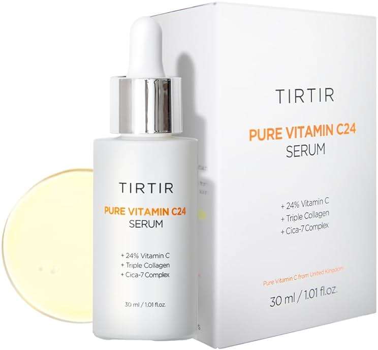 TIRTIR Pure Vitamin C 24% Face Serum – Dark Spot Remover for Sensitive Skin with Collagen Anti Aging Even out Skin Tone Non irritation tested, Wrkinkles, Korean Mild Vita C Facial Serum 1.01 Fl Oz - Image 1