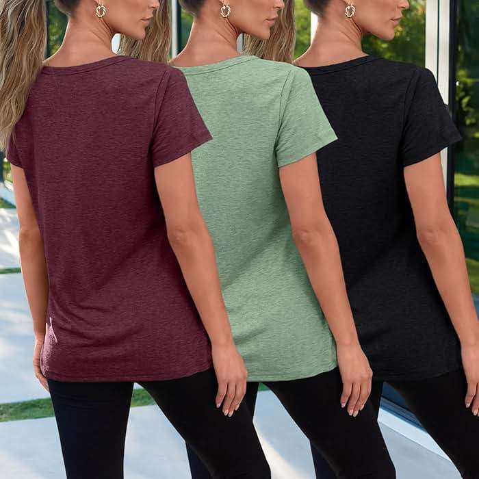 SUNBS Womens 3 Pack T-Shirts Short Sleeve Summer Tops Fashion Basic Tees Comfy Casual Vacation Outfits Workout Clothes 2026 - Image 4