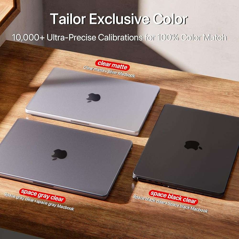 Soonjet Invisible Armor for MacBook Pro 14 inch Case M5 M4 M3 M2 2026-2021 | 100% Color Match, Matte Space Black Clear, Protective Hard Shell Laptop Cover, Ultra Thin, Anti Crack Fingerprint Scratch - Image 5