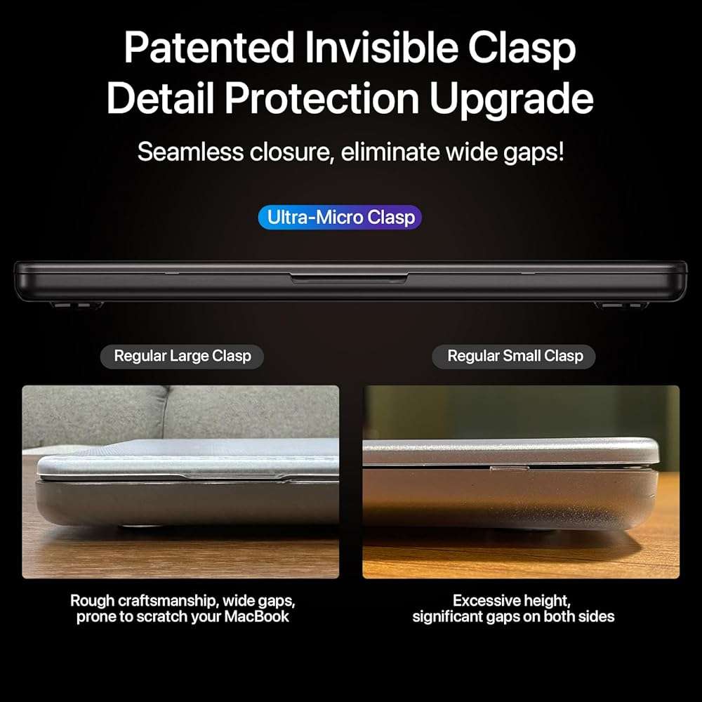 Soonjet Invisible Armor for MacBook Pro 14 inch Case M5 M4 M3 M2 2026-2021 | 100% Color Match, Matte Space Black Clear, Protective Hard Shell Laptop Cover, Ultra Thin, Anti Crack Fingerprint Scratch - Image 6