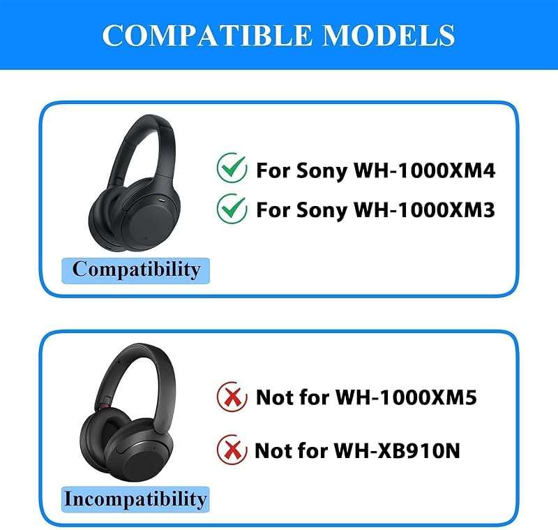 Adhiper 3Sets Silicone Sweat Case Cover for Sony WH-1000XM4 WH-1000XM3 Headphones, Silicone XM4 Earpad Cover/Ear Covers/Headband Cover Protector, Sweat Proof Soft Headphone Accessories (Off White) - Image 2