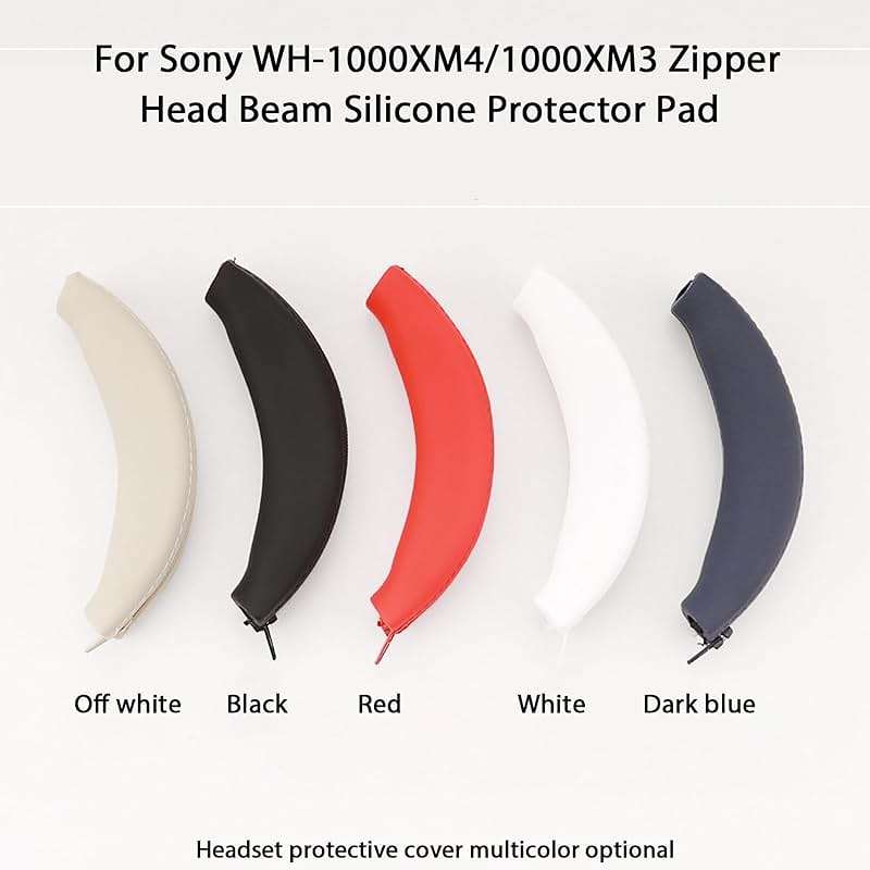 Adhiper 3Sets Silicone Sweat Case Cover for Sony WH-1000XM4 WH-1000XM3 Headphones, Silicone XM4 Earpad Cover/Ear Covers/Headband Cover Protector, Sweat Proof Soft Headphone Accessories (Off White) - Image 8