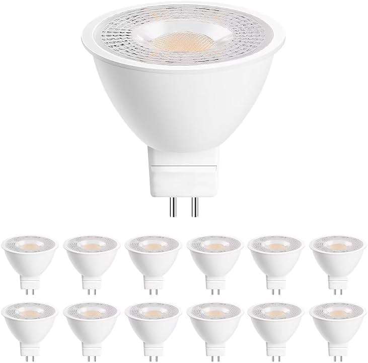 GEPLAD 12 Pack MR16 LED Bulb 50W Halogen Equivalent, 5W 2700K Warm White, 450 Lumens,GU5.3 Bi-Pin Base, 38 Degree Spot Lighting for Indoor/Outdoor Landscape Track Bulbs-Not Dimmable AC/DC 12V - Image 1