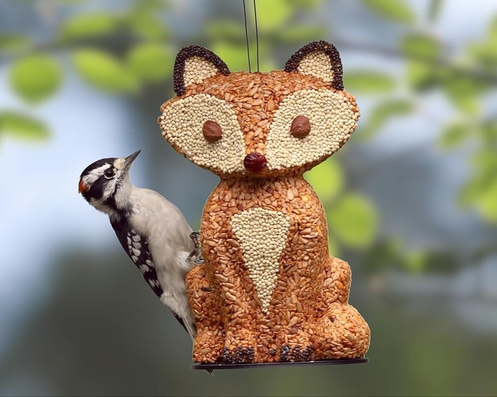 Fox Handmade Bird Feeder - 100% Edible Compressed Seed for Wild Backyard Birds (Ultimate Bird Lover Gift) - Product Image