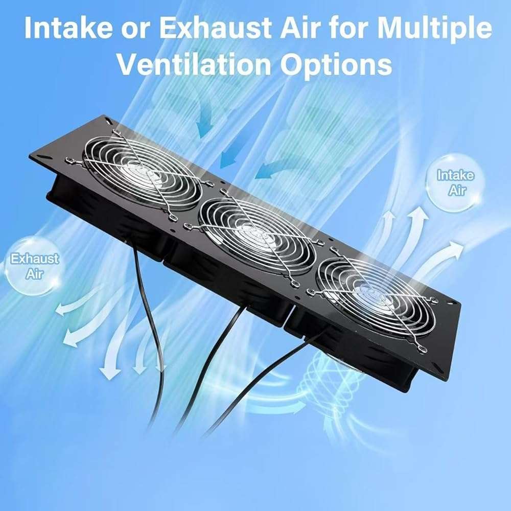Fanspex Solar 3 Fan Kit, Waterproofed Solar Powered Fans for Outdoor Chicken Coop, Greenhouse & Shed Intake or Exhaust Air - Image 3