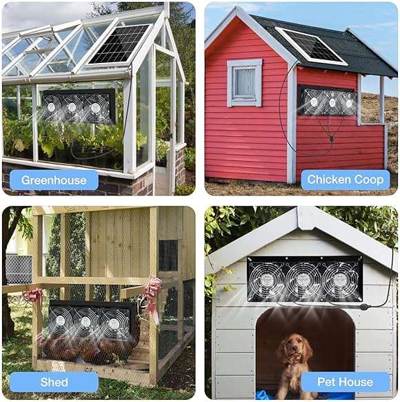 Fanspex Solar 3 Fan Kit, Waterproofed Solar Powered Fans for Outdoor Chicken Coop, Greenhouse & Shed Intake or Exhaust Air - Image 8