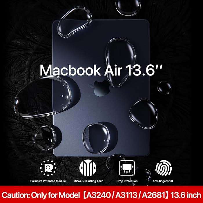 Soonjet for MacBook Air 13 inch Case with Keyboard Cover, Matte Finish Cover, Fits 2022-2026 M5/M4/M3/M2 A3449 A3240 A3113 A2681, Color-Matched Transparent Design for MacBook Air 13.6 inch | Easy to Snap On, Closes Seamlessly, Scratch Resistant, Non-Slip Pads, Includes Keyboard Cover, for A3449 A3240 A3113 A2681 - Image 2