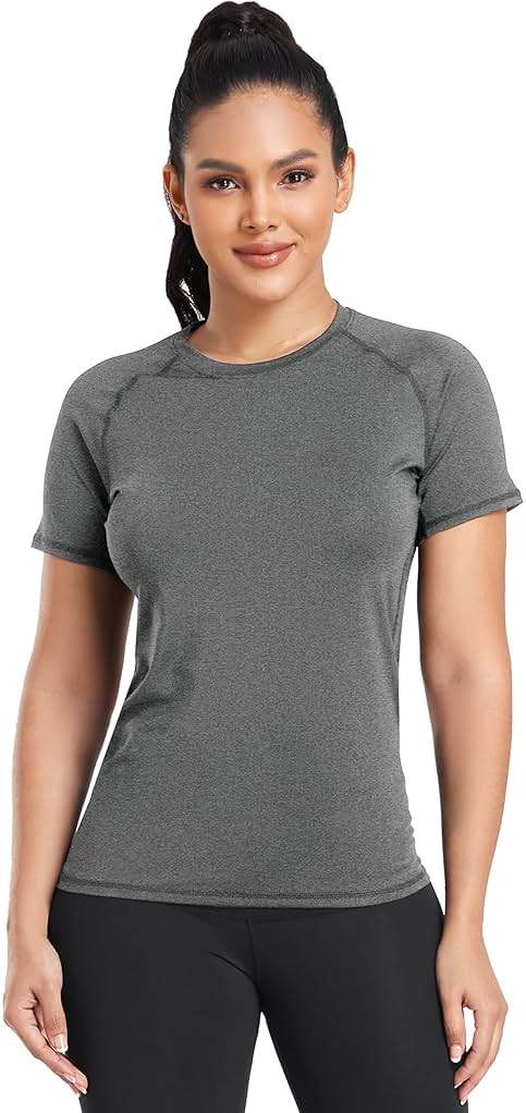 TELALEO 4 Pack Women's Compression Shirt Running Athletic T-Shirts Workout Tops Baselayer Short Sleeve Yoga Gym Sports Gear - Image 4