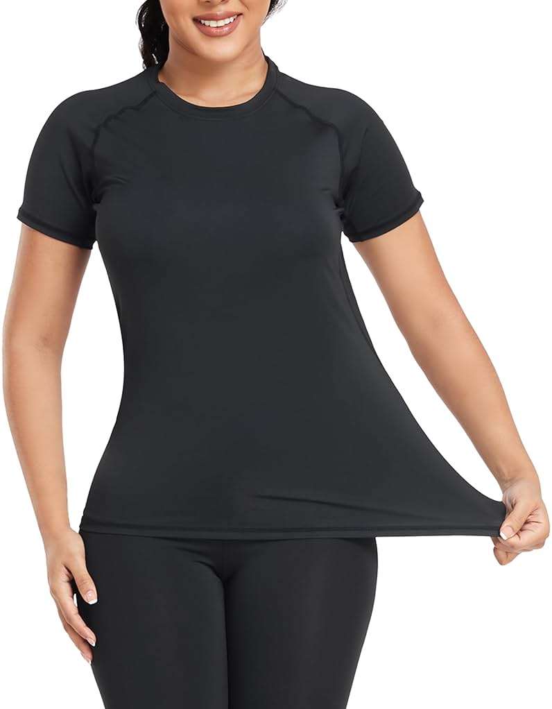 TELALEO 4 Pack Women's Compression Shirt Running Athletic T-Shirts Workout Tops Baselayer Short Sleeve Yoga Gym Sports Gear - Image 5