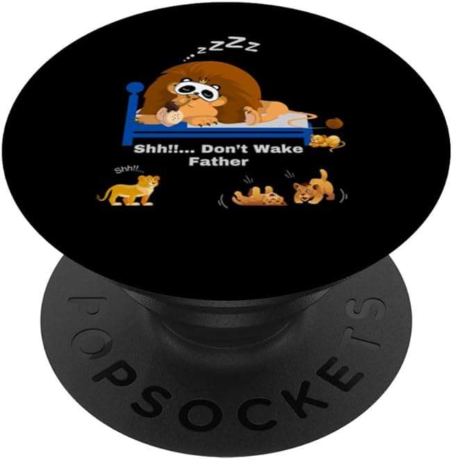 Lion Sleeping Father Gifts Father's Day Birthday Christmas PopSockets Standard PopGrip - Image 1