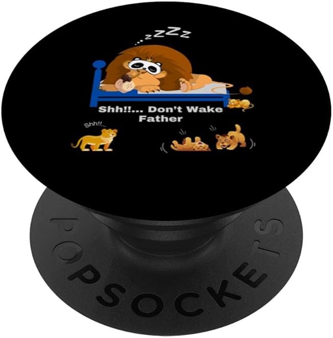 Lion Sleeping Father Gifts Father's Day Birthday Christmas PopSockets Standard PopGrip - Product Image
