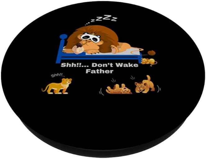 Lion Sleeping Father Gifts Father's Day Birthday Christmas PopSockets Standard PopGrip - Image 2