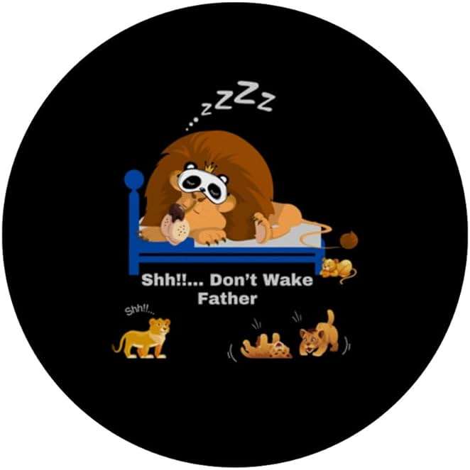 Lion Sleeping Father Gifts Father's Day Birthday Christmas PopSockets Standard PopGrip - Image 3