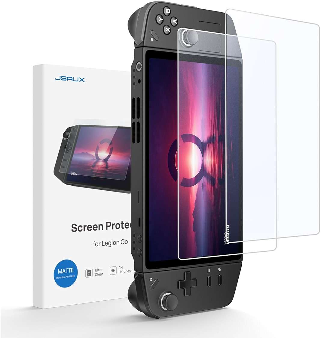 JSAUX 2-Pack Screen Protector for Legion Go, Anti Glare Screen Protector 9H Hardness Edge-to-Edge Scratch Resistant Matte Tempered Glass Compatible with Lenovo Legion Go - Image 1