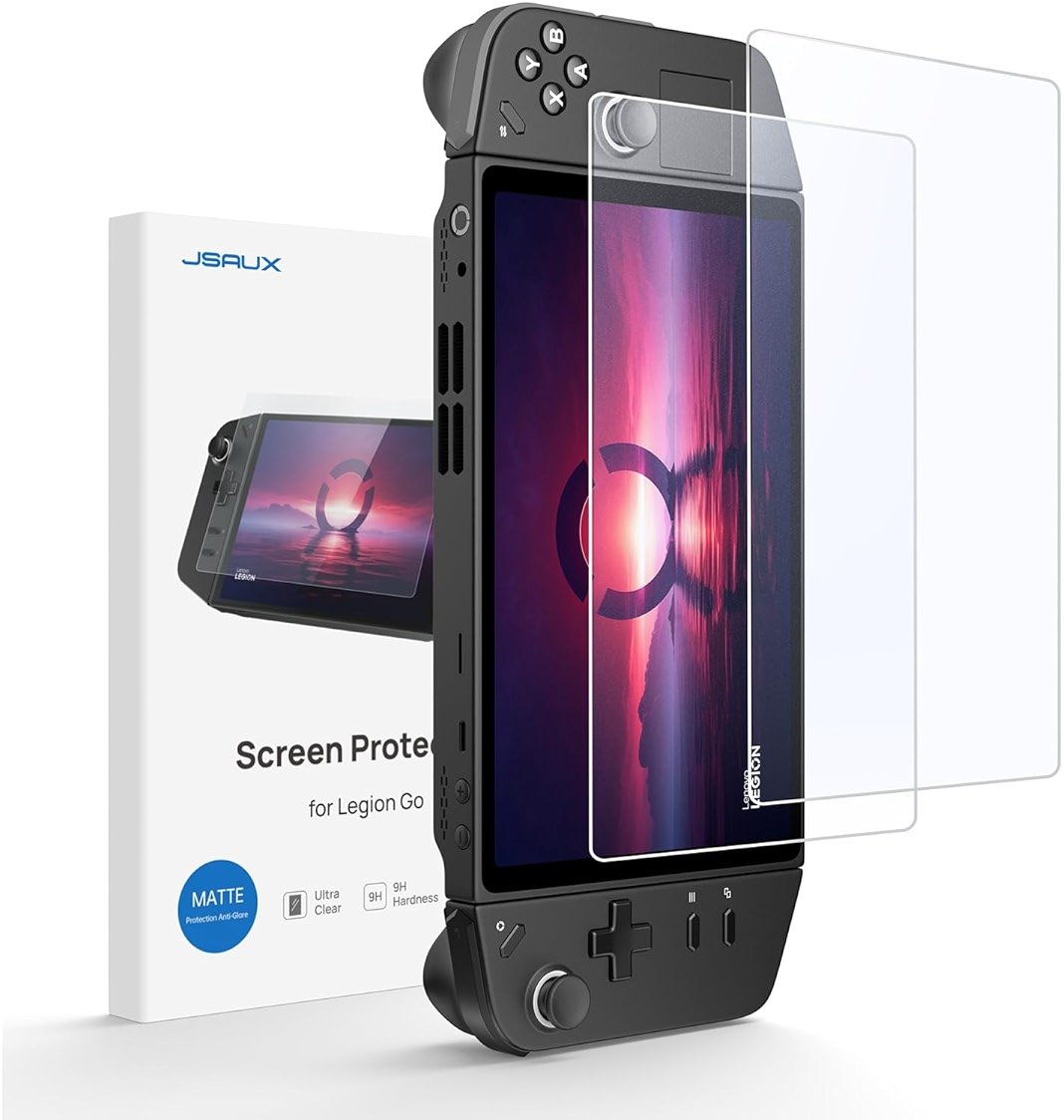 JSAUX 2-Pack Screen Protector for Legion Go, Anti Glare Screen Protector 9H Hardness Edge-to-Edge Scratch Resistant Matte Tempered Glass Compatible with Lenovo Legion Go - Product Image