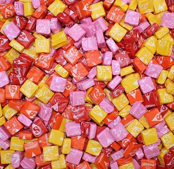Original Star Candy Bulk - Fruity Chewy Individually Wrapped Pink, Red, Orange, and Yellow Burst Fun Size Candy (2 Pound, Approximately 90 Pieces) - Product Image