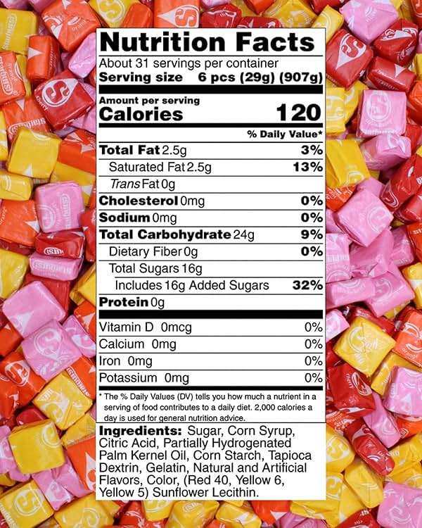 Original Star Candy Bulk - Fruity Chewy Individually Wrapped Pink, Red, Orange, and Yellow Burst Fun Size Candy (2 Pound, Approximately 90 Pieces) - Image 2