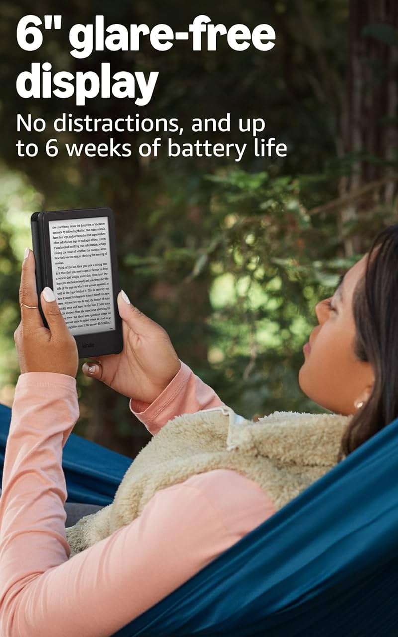 Like-New Amazon Kindle 16 GB (newest model) - Lightest and most compact Kindle, now with faster page turns, and higher contrast ratio, for an enhanced reading experience - Black - Image 4
