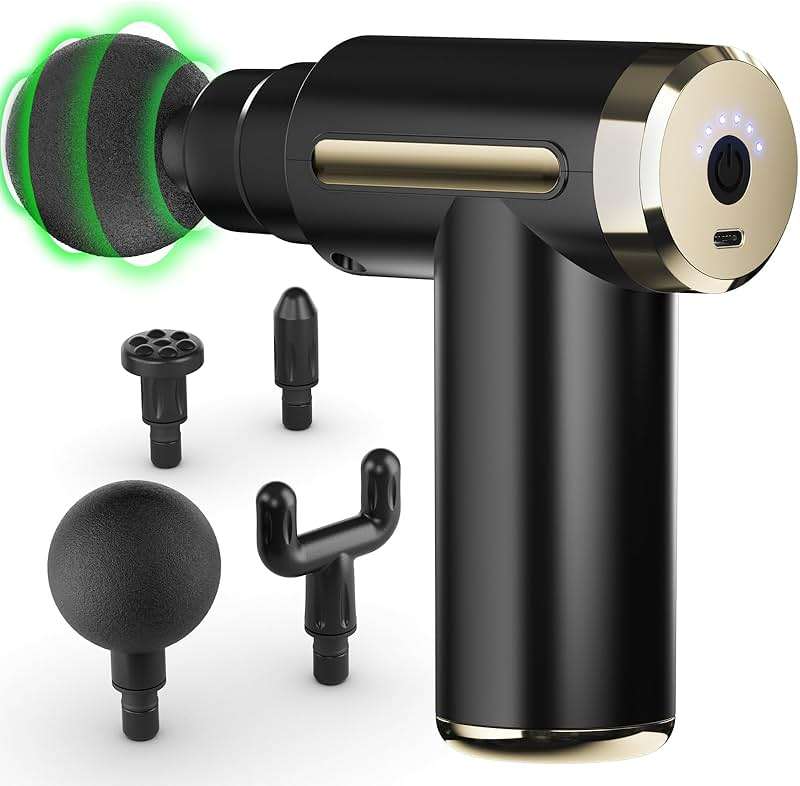 cotsoco Massage Gun Deep Tissue for Pain Relief with 4 Massage Heads & 6 Speeds, Electric Mini Handheld Body Massager for Any Pain Relief, Best Gifts for Dad and Mom - Image 1