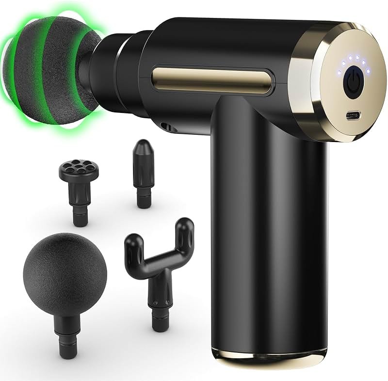 cotsoco Massage Gun Deep Tissue for Pain Relief with 4 Massage Heads & 6 Speeds, Electric Mini Handheld Body Massager for Any Pain Relief, Best Gifts for Dad and Mom - Product Image