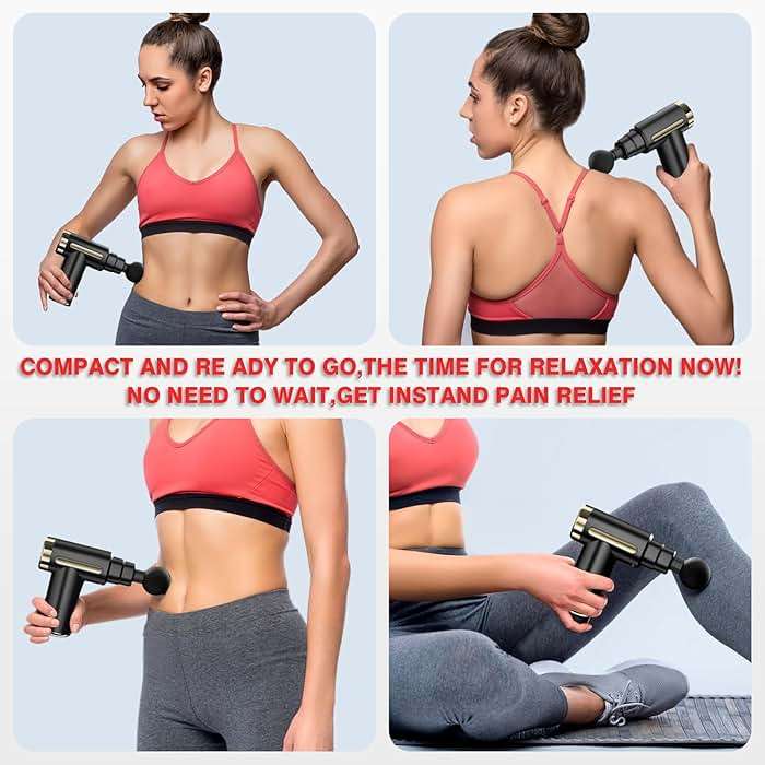 cotsoco Massage Gun Deep Tissue for Pain Relief with 4 Massage Heads & 6 Speeds, Electric Mini Handheld Body Massager for Any Pain Relief, Best Gifts for Dad and Mom - Image 7