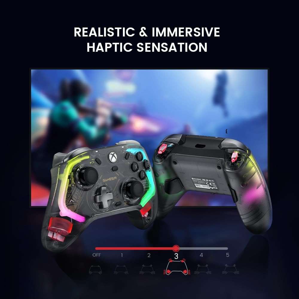 GameSir Kaleid Controller for Xbox Series X|S, Xbox One,Windows 10/11 & Steam, Wired Gaming Gamepad with Hall Effect Joysticks/Hall Trigger, Anti-Drift Joystick, Plus and Play - Transparent Black - Image 5