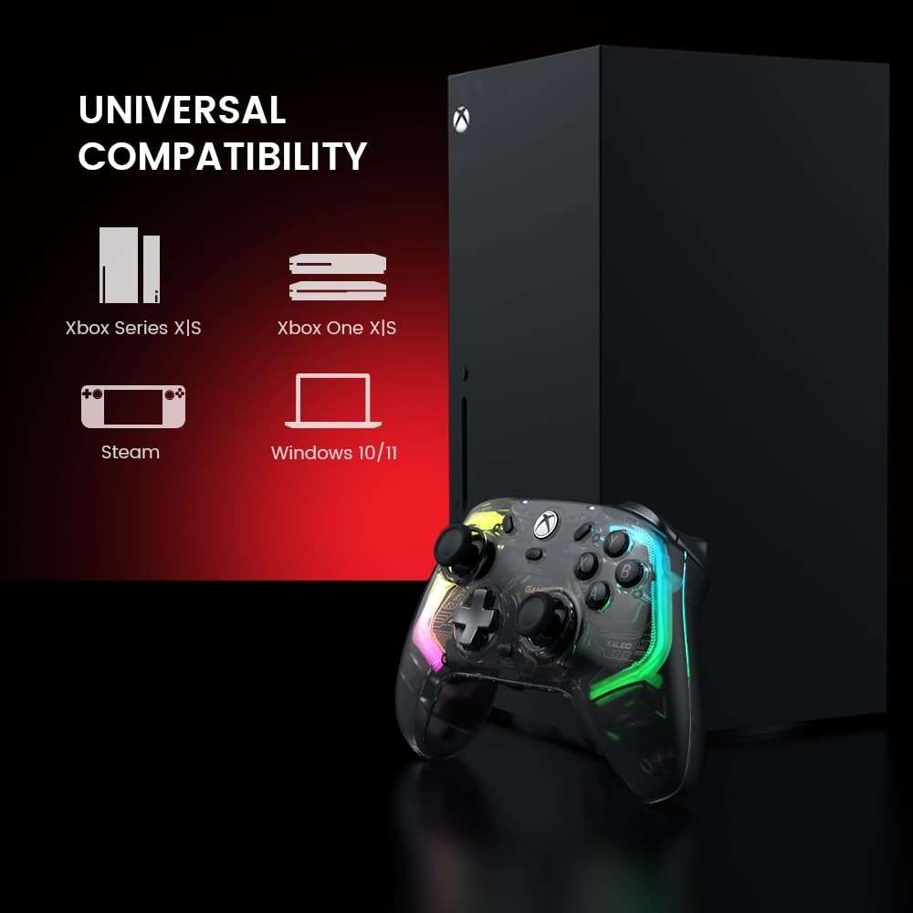 GameSir Kaleid Controller for Xbox Series X|S, Xbox One,Windows 10/11 & Steam, Wired Gaming Gamepad with Hall Effect Joysticks/Hall Trigger, Anti-Drift Joystick, Plus and Play - Transparent Black - Image 6