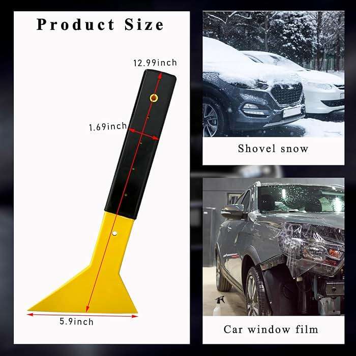 Dickno Window Tint Squeegee, Triangle Tinting Squeegee with Non-Slip Long Handle, Auto Vinyl Wrapping Tint Installation Scraper, Car Windshield Snow Frost Ice Removal & Cleaning Tool - Image 2