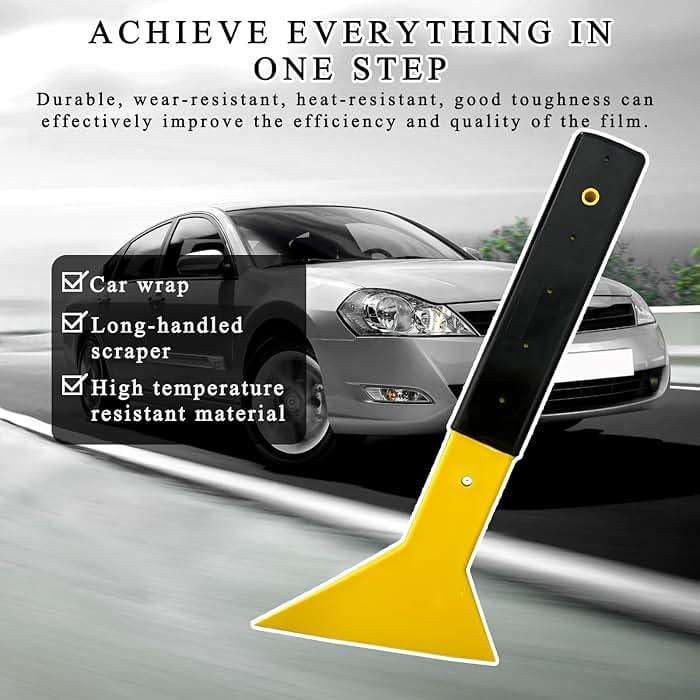 Dickno Window Tint Squeegee, Triangle Tinting Squeegee with Non-Slip Long Handle, Auto Vinyl Wrapping Tint Installation Scraper, Car Windshield Snow Frost Ice Removal & Cleaning Tool - Image 4