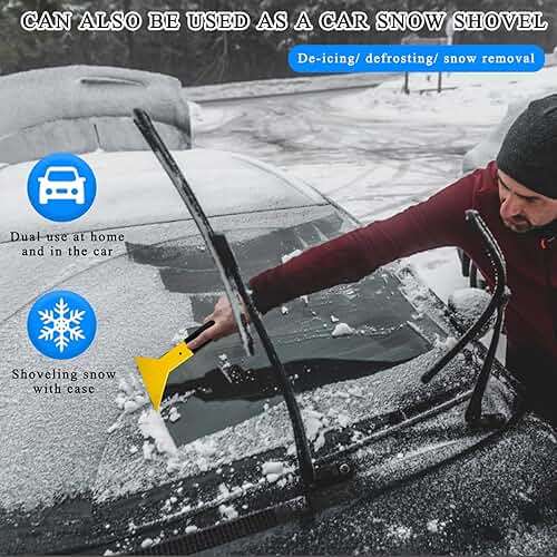 Dickno Window Tint Squeegee, Triangle Tinting Squeegee with Non-Slip Long Handle, Auto Vinyl Wrapping Tint Installation Scraper, Car Windshield Snow Frost Ice Removal & Cleaning Tool - Image 6