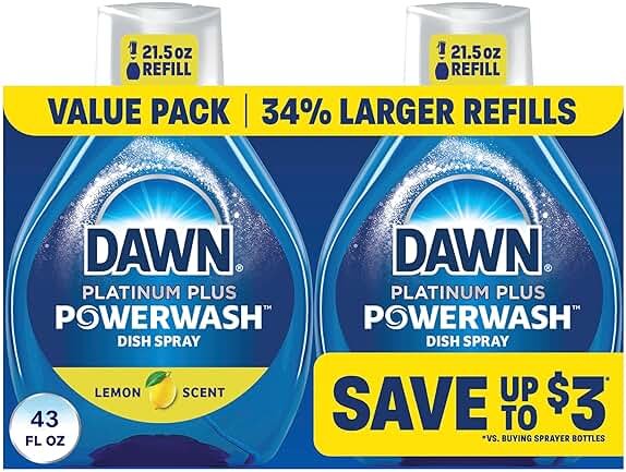 Dawn Powerwash Lemon Dish Spray, Liquid Dish Soap 2 Refills, 43 Fl Oz - Product Image