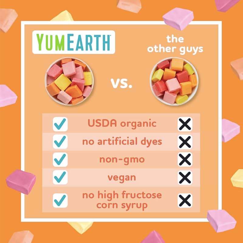 YumEarth Organic Chewys Fruit Flavored Candy Chews - Allergy Friendly, Gluten Free, Non-GMO, Vegan, No Artificial Flavors or Dyes - Assorted Flavors, 7.5 oz. - Image 5