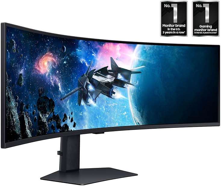 Samsung 49” Odyssey G9 Series DQHD 1000R Curved Gaming Monitor, 1ms(GtG), VESA DisplayHDR 1000, 240Hz, AMD FreeSync Premium Pro, Height Adjustable Stand, Ultrawide Screen, LS49CG954ENXZA, 2024 - Image 2