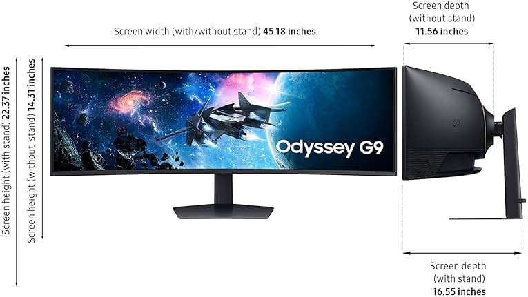 Samsung 49” Odyssey G9 Series DQHD 1000R Curved Gaming Monitor, 1ms(GtG), VESA DisplayHDR 1000, 240Hz, AMD FreeSync Premium Pro, Height Adjustable Stand, Ultrawide Screen, LS49CG954ENXZA, 2024 - Image 3