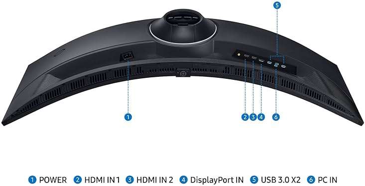 Samsung 49” Odyssey G9 Series DQHD 1000R Curved Gaming Monitor, 1ms(GtG), VESA DisplayHDR 1000, 240Hz, AMD FreeSync Premium Pro, Height Adjustable Stand, Ultrawide Screen, LS49CG954ENXZA, 2024 - Image 9