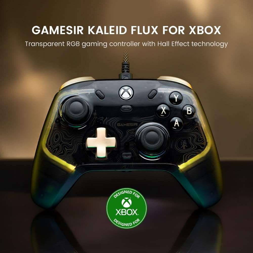 GameSir Kaleid Flux Enhanced Wired Controller for Xbox, RGB Lighting and Hall Effect Joystick, Compatible with Xbox Series X|S, Xbox One, Windows 10/11 PC - Officially Licensed - Image 2