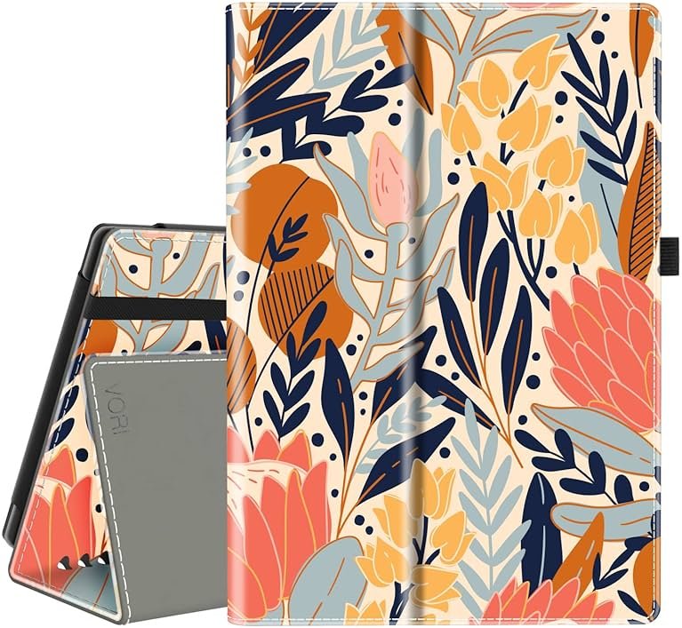 VORI Case for All-New Amazon Kindle Fire HD 10 Tablet and Fire HD 10 Plus (13th/11th Generation 2023/2021 Release) 10.1" - Slim Folding Stand Folio Cover with Auto Wake/Sleep & Hand Strap, Protea - Product Image