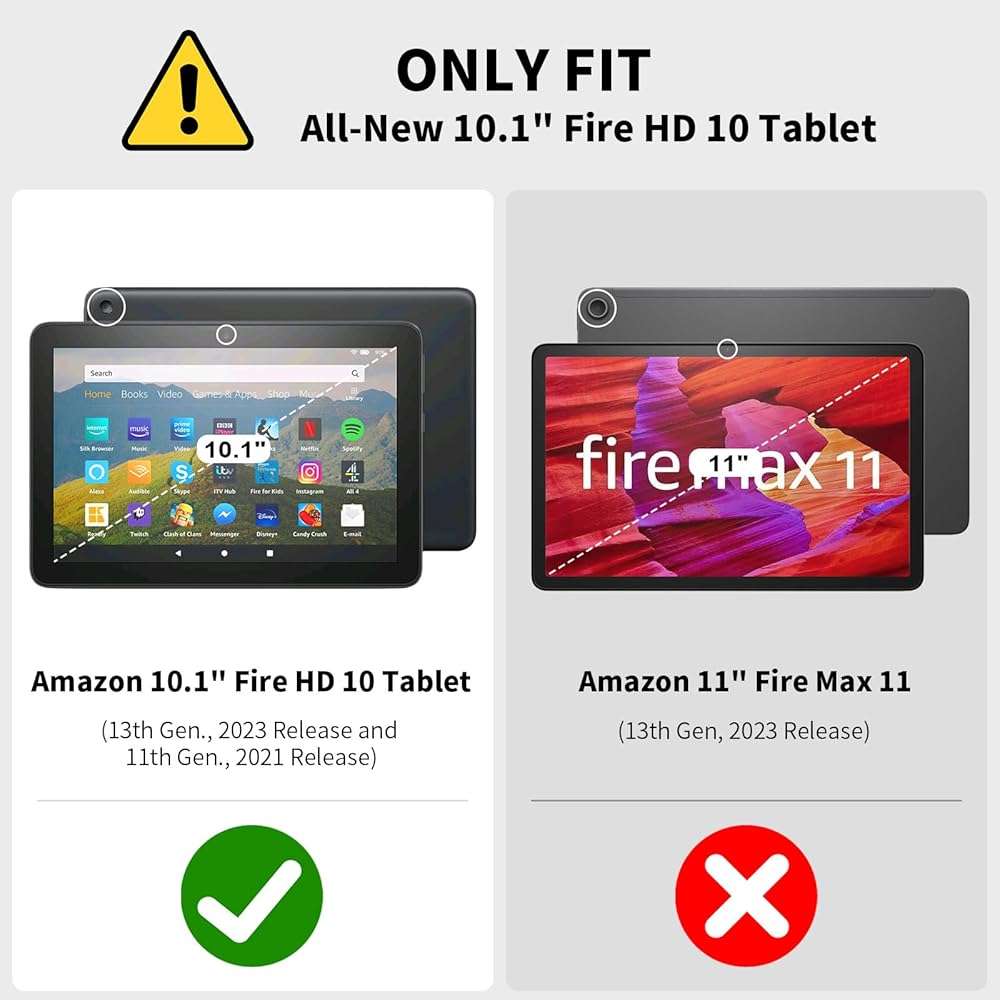 VORI Case for All-New Amazon Kindle Fire HD 10 Tablet and Fire HD 10 Plus (13th/11th Generation 2023/2021 Release) 10.1" - Slim Folding Stand Folio Cover with Auto Wake/Sleep & Hand Strap, Protea - Image 2