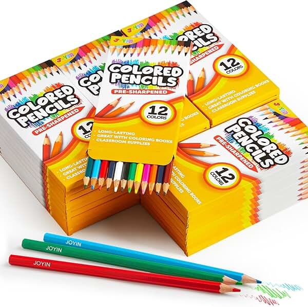 JOYIN 432 Count Colored Pencils Bulk, Colored Pencils for Kids 3+, 12 Colors, 36 Packs, Pre-sharpened Coloring Art Supplies, School Supplies - Product Image