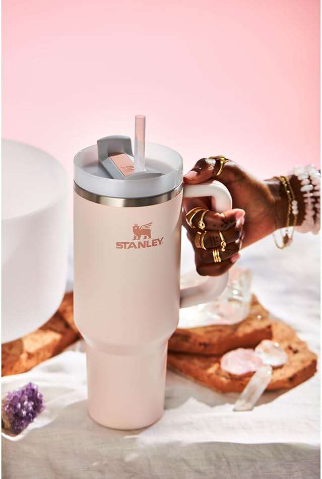 STANLEY Quencher H2.0 Tumbler with Handle and Straw 40 oz Flowstate 3-Position Lid Cup Holder Compatible for Travel Insulated Stainless Steel Cup BPA-Free Rose Quartz 2.0 - Image 2
