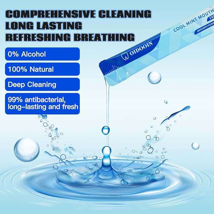 Strong Mint Mouthwash Alcohol Free for Adults, TSA Approved Travel Size, Prevents Cavities, Fluoride Free (0.41 Fl Oz, Pack of 20) - Image 2