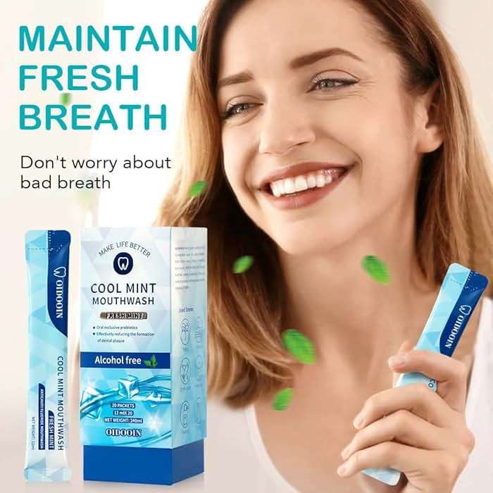 Strong Mint Mouthwash Alcohol Free for Adults, TSA Approved Travel Size, Prevents Cavities, Fluoride Free (0.41 Fl Oz, Pack of 20) - Image 5