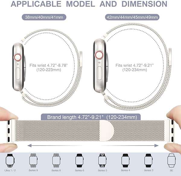 BELONGME 3 Pack Mesh Loop Compatible with Apple Watch Bands for Women Men 40mm 41mm 38mm 42mm 44mm 45mm 49mm 46mm Series 11 10 9 8 7 6 5 4 Ultra3 SE3 2, Stainless Steel Metal Magnetic Strap for iWatch - Image 6