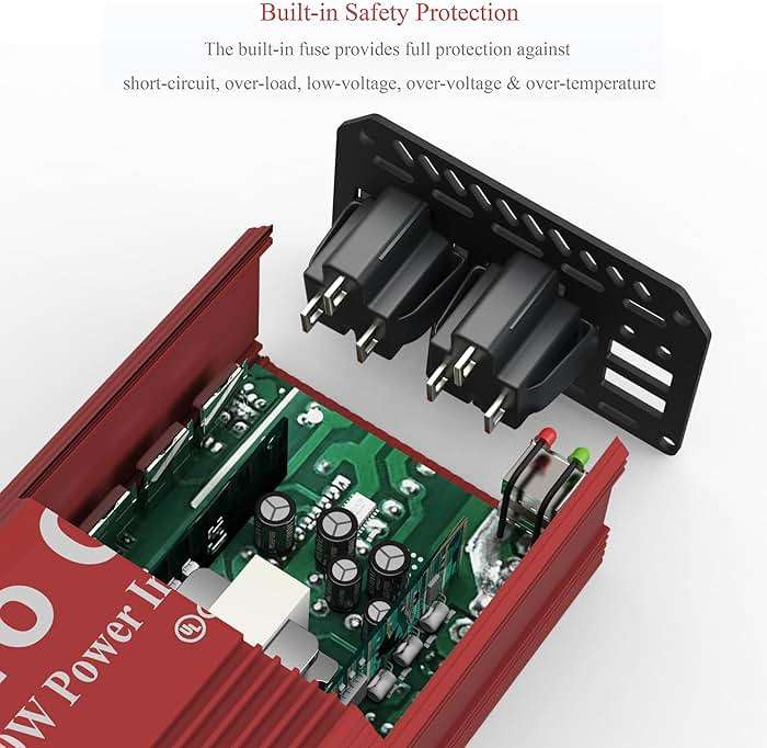 Pro Chaser 400W Power Inverters for Vehicles - DC 12v to AC 110v Car Inverter Converter, 6.2A Dual USB Charging Ports, Dual AC Adapter for Laptops Air Compressor - Image 4