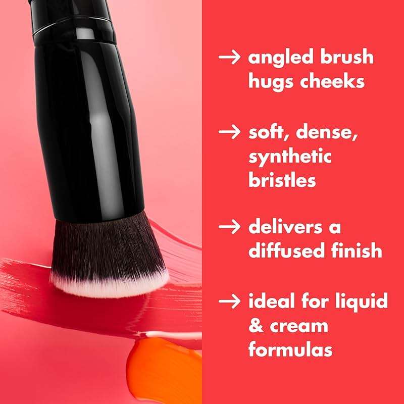 e.l.f. Camo Liquid Blush Brush, Angled Blush Brush Ideal For Applying & Blending Colors On Cheeks, Soft, Dense Bristles, Vegan & Cruelty-free - Image 3