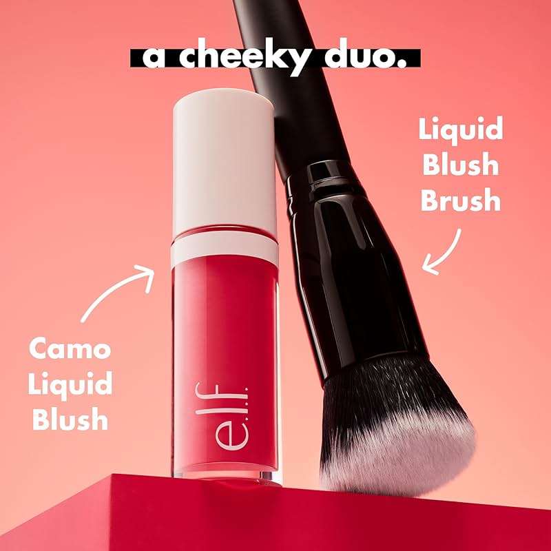 e.l.f. Camo Liquid Blush Brush, Angled Blush Brush Ideal For Applying & Blending Colors On Cheeks, Soft, Dense Bristles, Vegan & Cruelty-free - Image 5