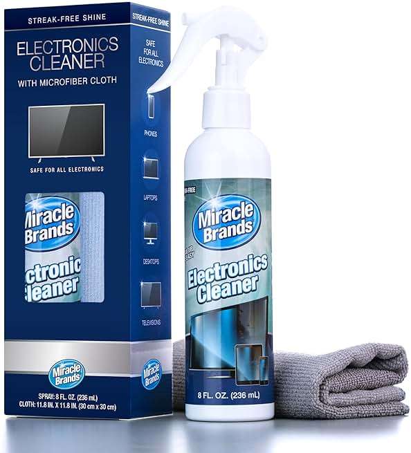 MiracleSpray for Electronics Cleaning, Safe Multisurface Cleaner for Any TV, Phone, Monitor, Keyboard, Screen, Computer, Includes Microfiber Towel - 8 Ounce Kit - Image 1